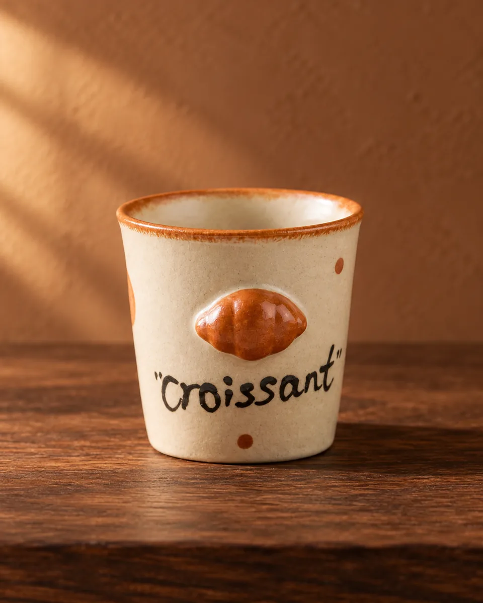 Bakery Relief Cups and Toast Plate, Croissant small cup