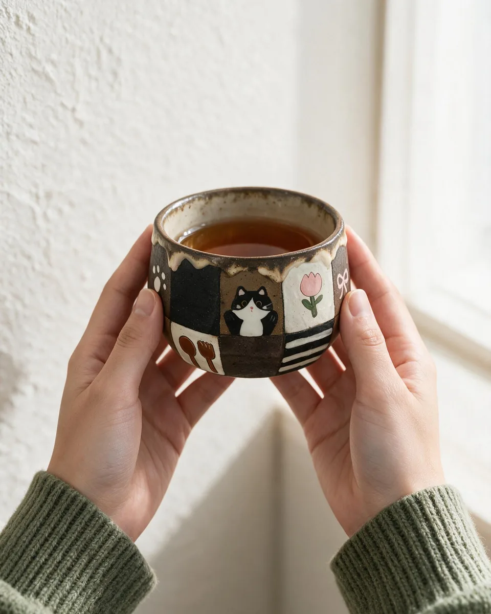 Painted Patchwork Hand Cup
