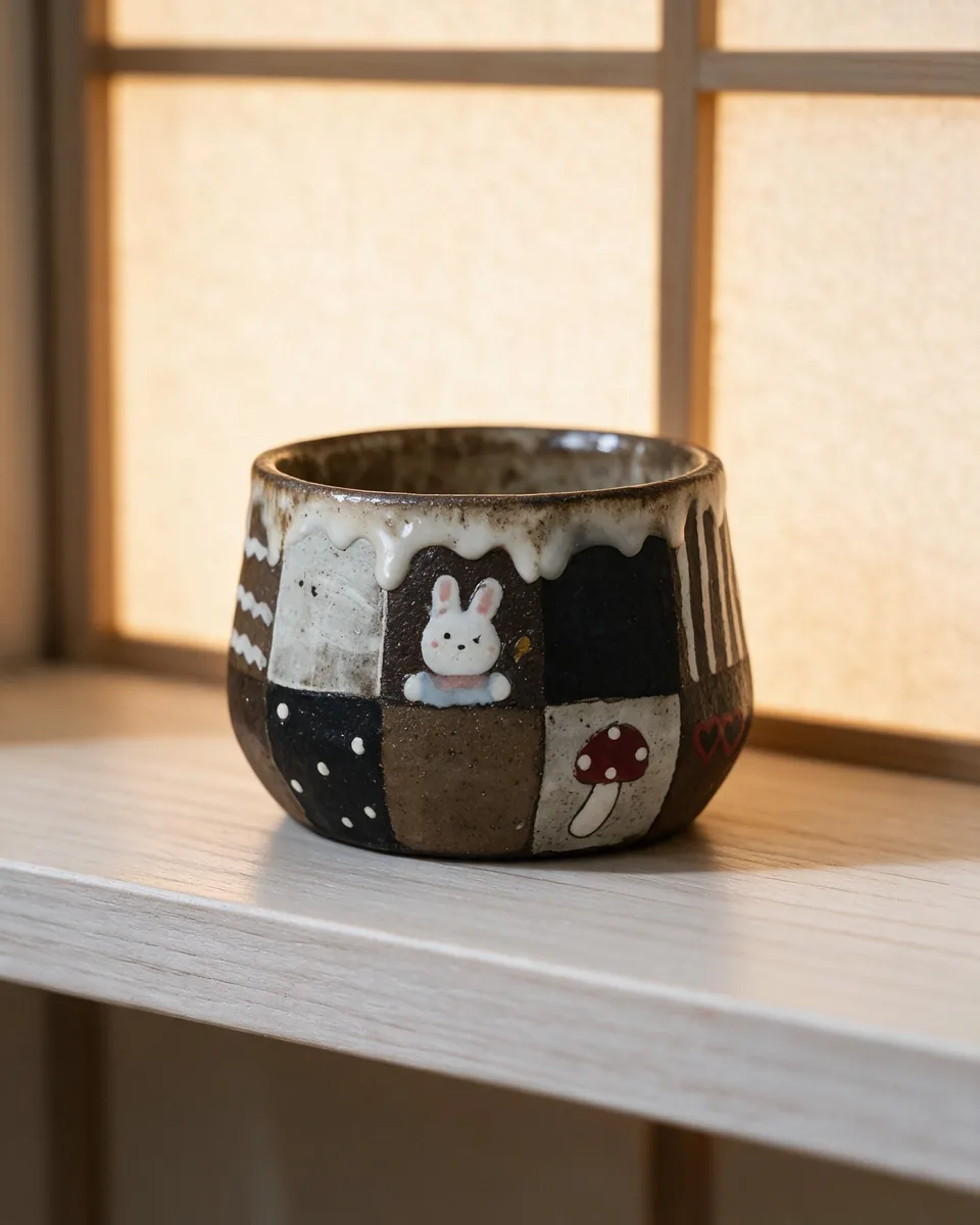 Painted Patchwork Hand Cup