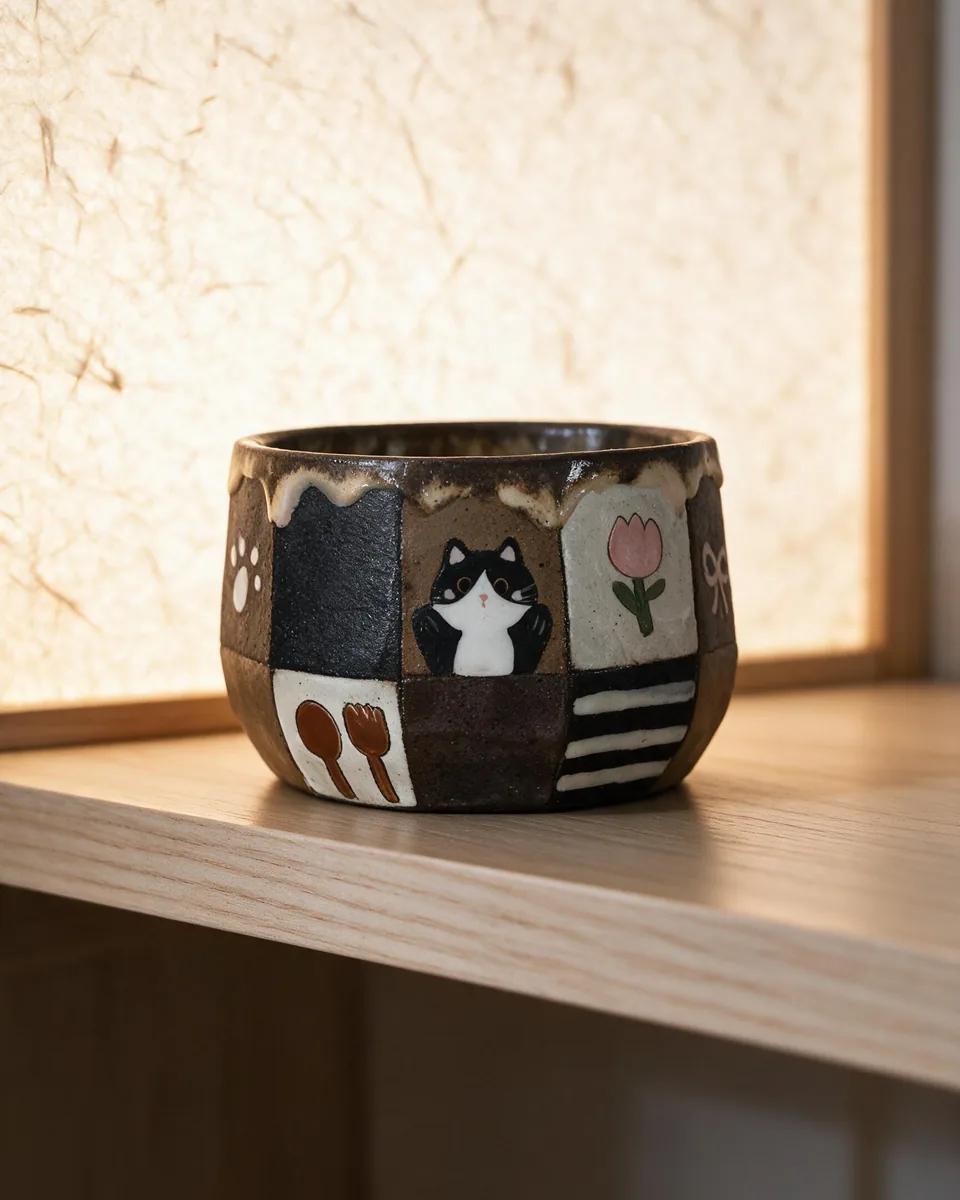 Painted Patchwork Hand Cup