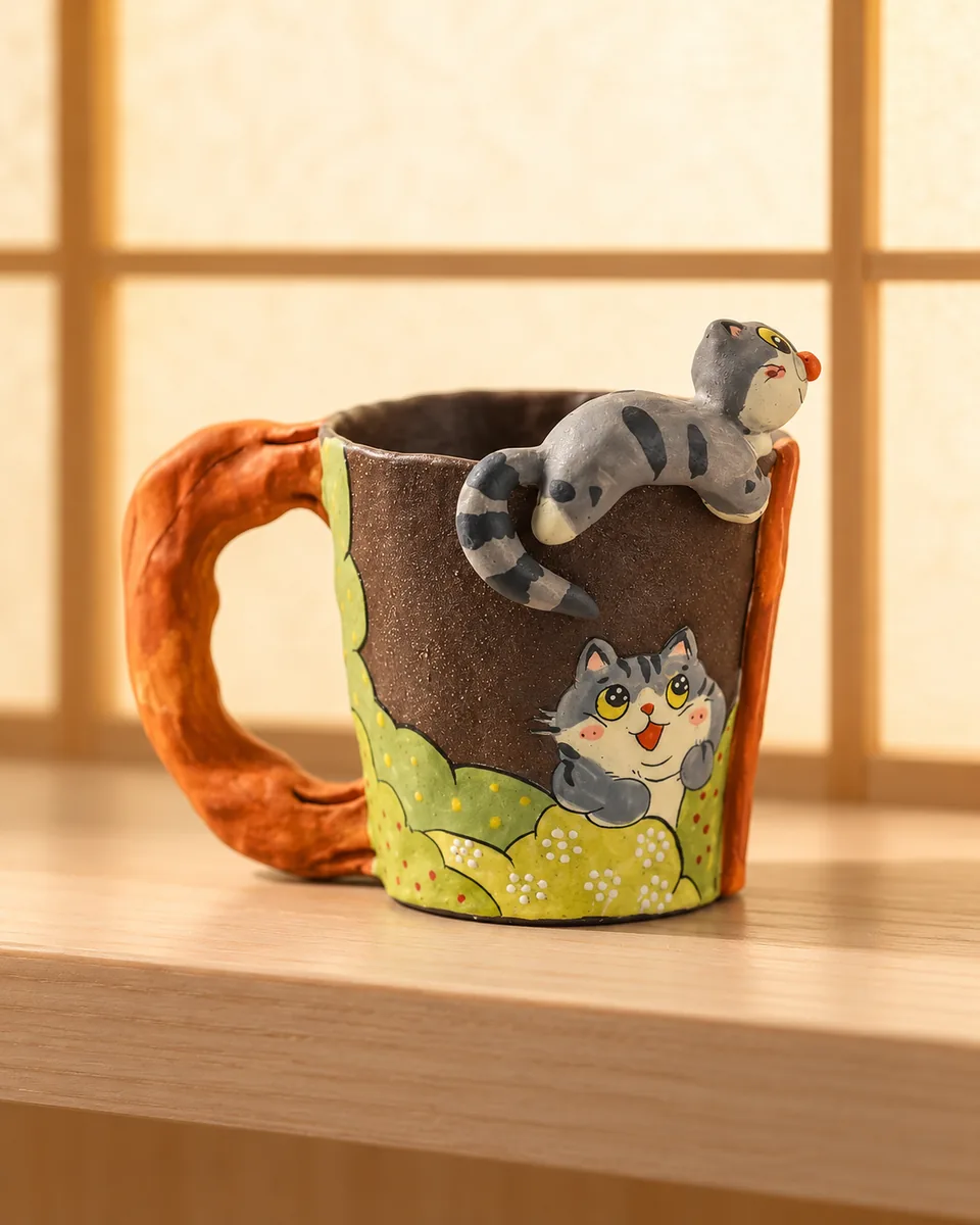 Cat Relief Mug, Ladder Cat