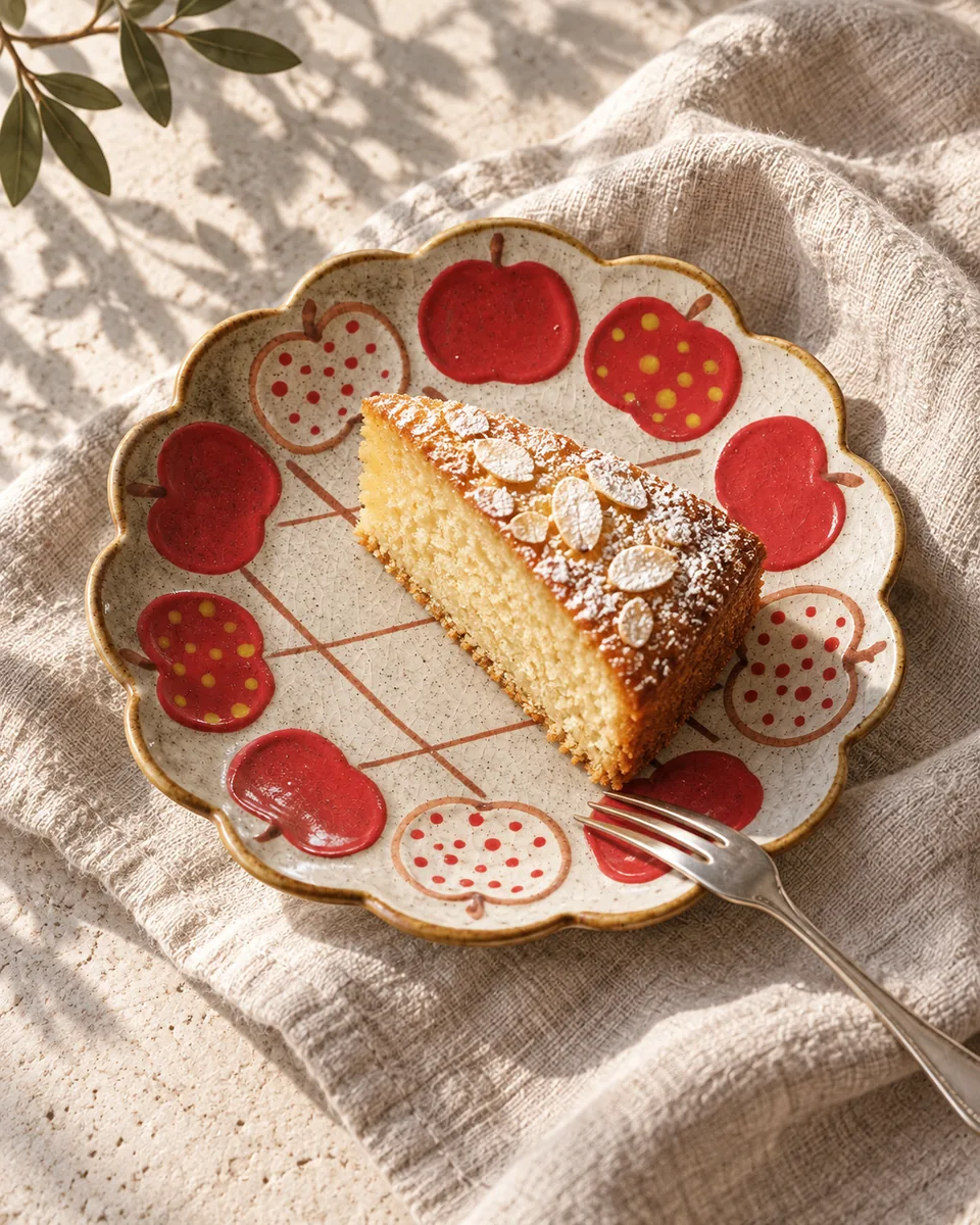 Painted Apple Cup, Plate and Dish