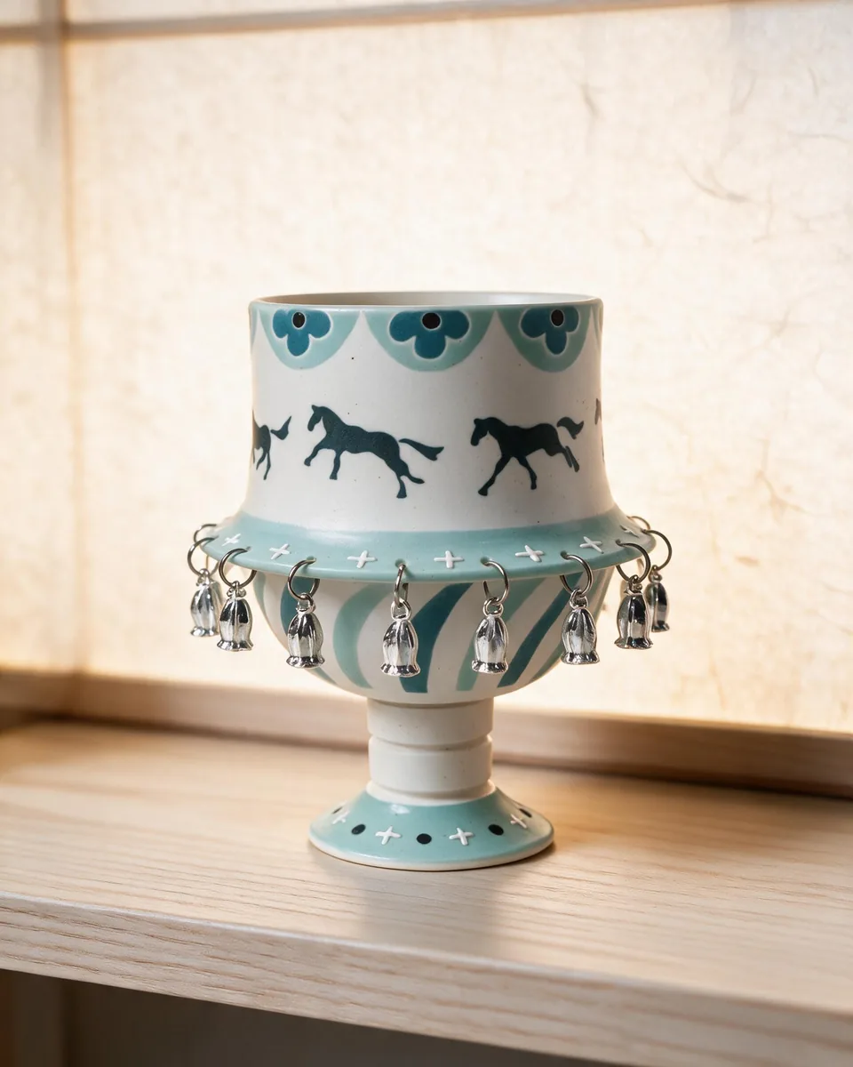 Spinning Painted Cup, close up