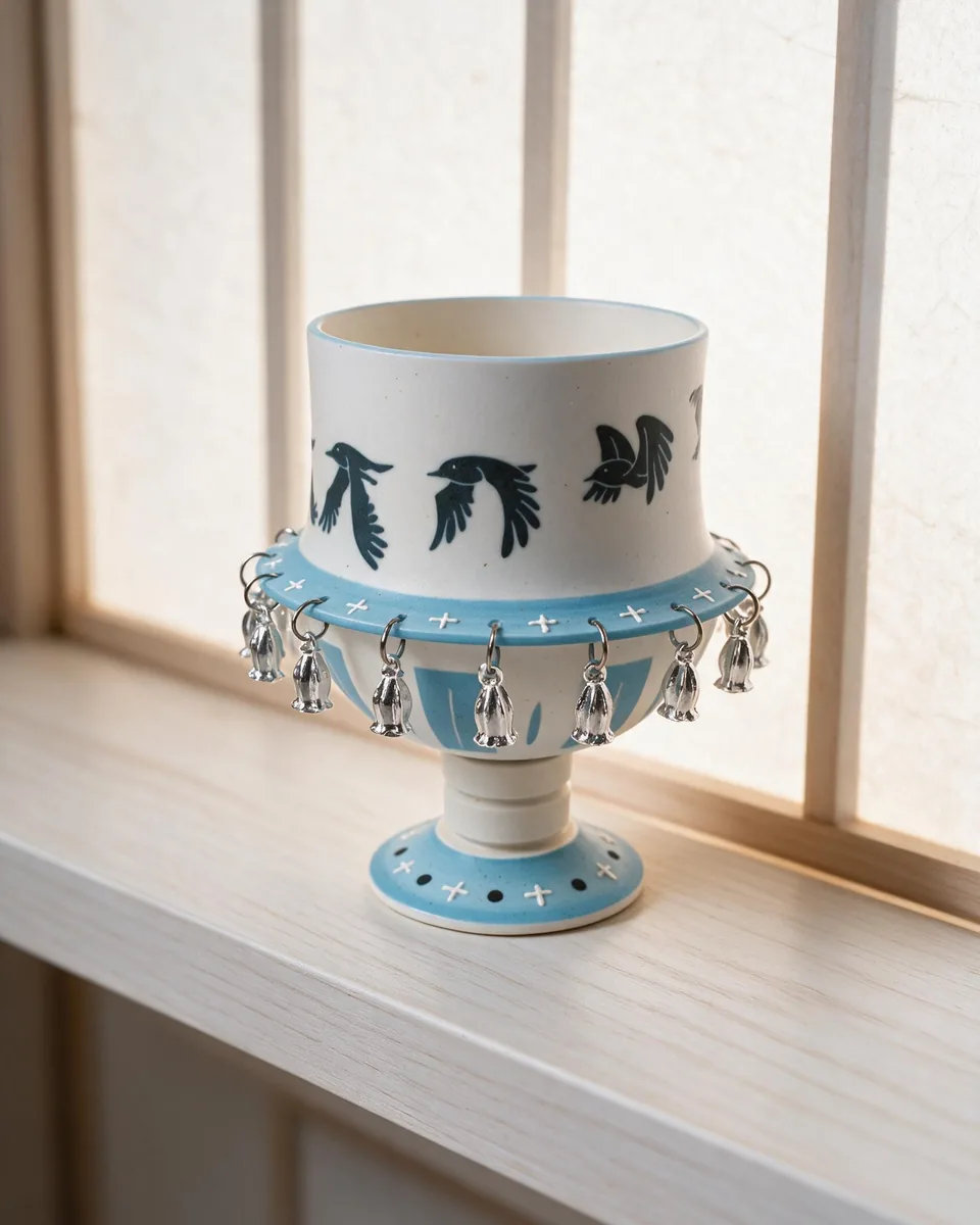 Spinning Painted Cup, Flying Birds
